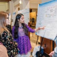 Subrahmanya Charitha Kodumagulla explaining her research to an audience